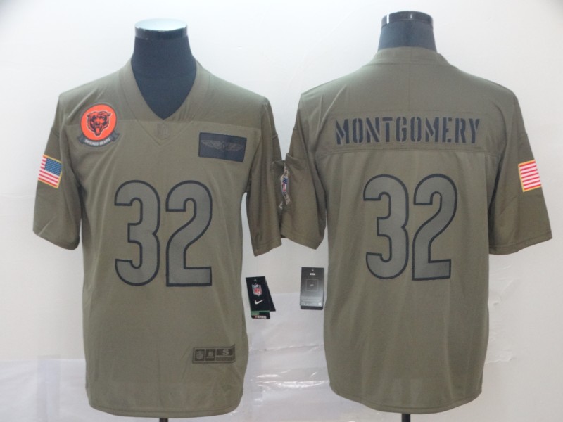 Men's Chicago Bears David Montgomery #32 Brown Jersey